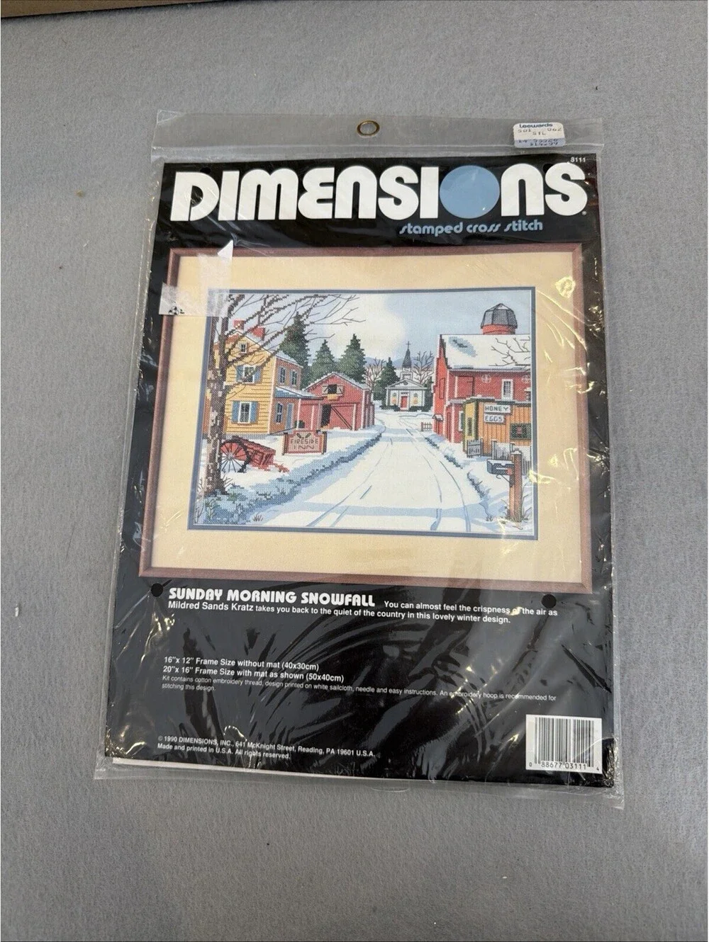 Vtg 1990 Dimensions Stamped Cross Stitch Sunday Morning Snowfall 16x12” New